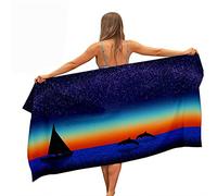 Surwin Beach Bath Towel, Jump Dolphin Print Microfibre Quick Dry Extra Large Lightweight Super Soft Summer Towels for Travel Vacation Pool Swim or Sports Fitness (Starry Sky,80x160cm)