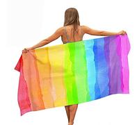 Surwin Beach Bath Towel, Microfibre Quick Dry Extra Large Lightweight Super Soft Summer Towels perfect for Travel, Swim, Camping, Fitness, Sports, Stripes Printing (Rainbow colors,80x180cm)