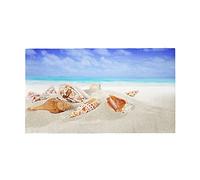 Surwin Beach Bath Towel, Microfibre Quick Dry Extra Large Lightweight Super Soft Summer Towels perfect for Travel, Swim, Camping, Fitness, Sports, 3D Sandy Beach Printing (Shell,80x180cm)