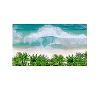 Surwin Beach Bath Towel, Microfibre Quick Dry Extra Large Lightweight Super Soft Summer Towels perfect for Travel, Swim, Camping, Fitness, Sports, 3D Sandy Beach Printing (Coconut tree,80x180cm)