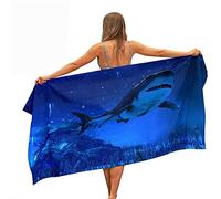 Surwin Beach Bath Towel,Shark Pattern Print Microfibre Quick Dry Extra Large Lightweight Super Soft Summer Towels for Travel Vacation Pool Swim or Sports Fitness Yoga (Underwater World,70x150cm)