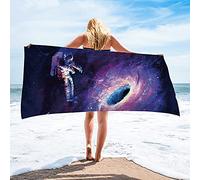 Surwin Beach Bath Towel, Starry Sky Microfibre Quick Dry Extra Large Lightweight Super Soft Summer Towels perfect for Travel Swim Pool Camping Fitness Sports Yoga Vacation (Astronaut,80x160cm)