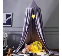Surwin Bed Canopy for Children, Dark Purple Kids Round Dome Bed Canopy Mosquito Net Protection Canopy Bedroom Nursery Decoration Hanging Curtain Net Reading Corner Princess Play Tent for Baby Girls