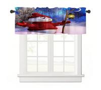 Surwin Blackout Short Curtains for Small Windows, 3D Christmas Series Cafe Curtain Kitchen Curtains Rod Pocket 1 Panel Valance for Living Room Bedroom Bathroom (Red snowman,137x45cm)