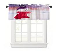 Surwin Blackout Short Curtains for Small Windows, 3D Christmas Series Cafe Curtain Kitchen Curtains Rod Pocket 1 Panel Valance for Living Room Bedroom Bathroom (Sunny snowman,137x45cm)