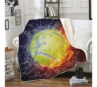 Surwin Blanket 3d printed for Adults Teens Kids, Basketball print 130x150cm / 200x150cm Double layer Microfiber Plush Bedding for Sofa Bed Office Travel (yellow,130 * 150cm)