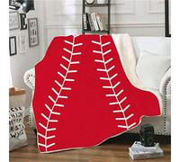 Surwin Blanket 3d printed for Adults Teens Kids, Basketball print 130x150cm / 200x150cm Double layer Microfiber Plush Bedding for Sofa Bed Office Travel (Red,130 * 150cm)