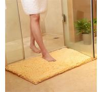 Surwin Chenille Bath Mat Non Slip Chenille Soft Fluffy Large Bathroom Mat Super Absorbent Bathmat Quick Dry & Machine Washable Bath Rug for Bathroom, Shower (Yellow,50x80cm)
