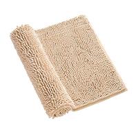 Surwin Chenille Bath Mat Non Slip, Luxurious Soft Fluffy Large Bathroom Mat Super Absorbent Bathmat Machine Washable & Quick Dry Bath Rug for Bathroom, Shower (Camel,40x60cm)