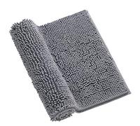 Surwin Chenille Bath Mat Non Slip, Luxurious Soft Fluffy Large Bathroom Mat Super Absorbent Bathmat Machine Washable & Quick Dry Bath Rug for Bathroom, Shower (Grey,40x60cm)