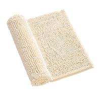 Surwin Chenille Bath Mat Non Slip, Luxurious Soft Fluffy Large Bathroom Mat Super Absorbent Bathmat Machine Washable & Quick Dry Bath Rug for Bathroom, Shower (Beige,40x60cm)