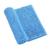Surwin Chenille Bath Mat Non Slip, Luxurious Soft Fluffy Large Bathroom Mat Super Absorbent Bathmat Machine Washable & Quick Dry Bath Rug for Bathroom, Shower (Blue,40x60cm)