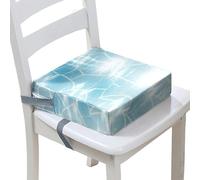 Surwin Children's Booster Seat 3D Beach Booster Seat Dining Chair with Lock, Dismountable & Adjustable Toddler Booster Seat for Dining Chair Portable Travel Booster Cushion (Blue,40x40x10cm)