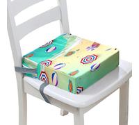 Surwin Children's Booster Seat 3D Beach Booster Seat Dining Chair with Lock, Dismountable & Adjustable Toddler Booster Seat for Dining Chair Portable Travel Booster Cushion (Teal Green,40x40x10cm)