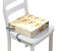 Surwin Children's Booster Seat 3D Beach Booster Seat Dining Chair with Lock, Dismountable & Adjustable Toddler Booster Seat for Dining Chair Portable Travel Booster Cushion (Starfish,40x40x10cm)