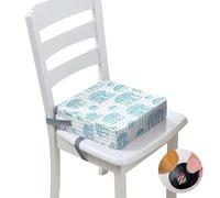 Surwin Children's Booster Seat 3D Cartoon Booster Seat Dining Chair with Lock, Dismountable & Adjustable Toddler Booster Cushion for Dining Chair Portable Travel (Blue Jellyfish,40x40x10cm)