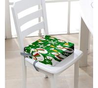 Surwin Children's Booster Seat 3D Christmas Booster Seat Dining Chair with Lock, Dismountable & Adjustable Toddler Booster Cushion for Dining Chair Portable Travel (White Dove,40x40x10cm)