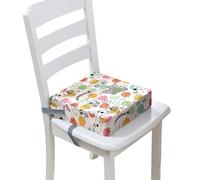 Surwin Children's Booster Seat 3D Dinosaurs Booster Seat Dining Chair, Dismountable & Adjustable Toddler Booster Seat for Dining Chair Portable Travel Booster Cushion (White,40x40x10cm)