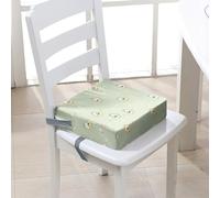 Surwin Children's Booster Seat 3D Planes Booster Seat Dining Chair, Dismountable & Adjustable Toddler Booster Seat for Dining Chair Portable Travel Booster Cushion (32x32x8cm,Grey Green)