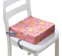 Surwin Children's Booster Seat Booster Seat Dining Chair with Lock, Adjustable Toddler Booster Seat for Dining Chair Portable Travel Booster Cushion -3D Sea Turtle (Coral,32x32x8cm)