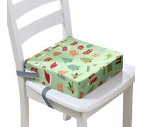 Surwin Children's Booster Seat Booster Seat Dining Chair with Lock, Adjustable Toddler Booster Seat for Christmas Dining Chair Portable Travel Booster Cushion (Christmas Tree,40x40x10cm)