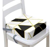 Surwin Children's Booster Seat Booster Seat Dining Chair with Lock, Dismountable Adjustable Booster Seat for Dining Chair Portable Travel Booster Cushion -Watercolor Marble (Geometry,32x32x8cm)