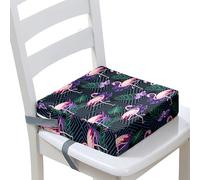 Surwin Children's Booster Seat Booster Seat Dining Chair with Lock, Dismountable Adjustable Booster Seat for Dining Chair Portable Travel Booster Cushion -3D Flamingo (Geometry,40x40x10cm)
