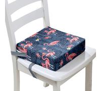 Surwin Children's Booster Seat Booster Seat Dining Chair with Lock, Dismountable & Adjustable Toddler Booster Seat for Dining Chair Portable Travel Booster Cushion, Flamingo (Plants,40x40x10cm)