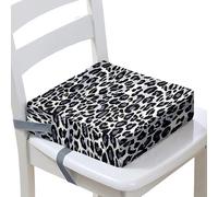 Surwin Children's Booster Seat Cartoon Leopard Print Booster Seat Dining Chair with Lock, Dismountable Adjustable Booster Seat for Dining Chair Portable Travel Booster Cushion (Gray,40x40x10cm)