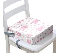 Surwin Children's Booster Seat Heart Love Booster Seat Dining Chair with Lock, Adjustable Booster Seat for Dining Chair Portable Travel Booster Cushion (White,40x40x10cm)