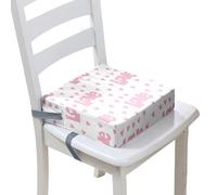 Surwin Children's Booster Seat "Love" Printed Booster Seat Dining Chair with Lock, Dismountable & Adjustable Toddler Booster Cushion for Dining Chair Travel (White,40x40x10cm)