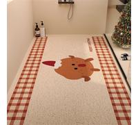 Surwin Christmas Bath Mat Non Slip Shower Mats, Soft Rubber Loofah Bathtub Mat for Inside Shower Bathroom Bathtub Bath Tub Floor, Anti Slip Quick Dry (Cookies,50X80cm)