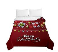 Surwin Christmas Embossed Quilted Bedspreads Single Double Super King Bed, 3D Print Bedspread Quilt Bed Throws Blanket Lightweight Coverlet Microfiber All Season Comforter, 220x240cm