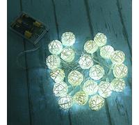Surwin Christmas spherical Fairy String Lights, Battery Operated Xmas String Lights for Garden Patio Bedroom Party Decor Indoor Celebration Lighting (white,2.2M/20LED)