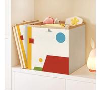 Surwin Collapsible Storage Boxes, Colorful Cartoon Prints Oxford Fabric Storage Cube Unit, Organiser Basket Bin Drawers Containers for Closet Shelf Home Utility Room (Dopamine,11x11x11in)