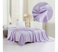 Surwin Cooling Blanket for Night Sweats, Four-Leaf Clover Ice Cool Blanket/Quilt for Hot Sleepers, Q-Max 0.2 Cooling Fiber, Double-Sided Thin Soft Breathable Lightweight (Purple,90x110cm)
