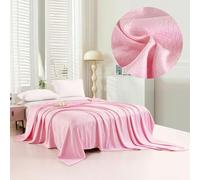 Surwin Cooling Blanket for Night Sweats, Four-Leaf Clover Ice Cool Blanket/Quilt for Hot Sleepers, Q-Max 0.2 Cooling Fiber, Double-Sided Thin Soft Breathable Lightweight (Pink,240x230cm)