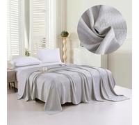 Surwin Cooling Blanket for Night Sweats, Four-Leaf Clover Ice Cool Blanket/Quilt for Hot Sleepers, Q-Max 0.2 Cooling Fiber, Double-Sided Thin Soft Breathable Lightweight (Gray,150x110cm)