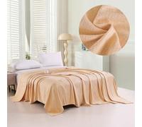 Surwin Cooling Blanket for Night Sweats, Four-Leaf Clover Ice Cool Blanket/Quilt for Hot Sleepers, Q-Max 0.2 Cooling Fiber, Double-Sided Thin Soft Breathable Lightweight (Khaki,250x230cm)