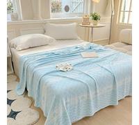 Surwin Cooling Blanket for Night Sweats, Ice Cool Blanket/Quilt for Hot Sleepers, Q-Max 0.2 Cooling Fiber Throw, Double-Sided Thin Soft Breathable Lightweight Sofa Bed (Blue Fish,110x130cm)