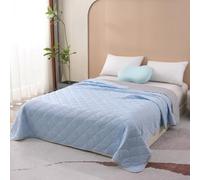 Surwin Coverless Duvet 2.5 Tog Summer Cooling Quilt Soft Cosy Microfiber Cool Quilted Bedspreads Single Double King Size Bedding for All Seasons, Machine Washable (Light blue,200x230cm)