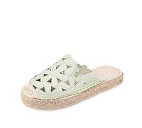 Surwin Daisy Clogs Women Men, Slip On Leather Cork Footbed, Summer Non-Slip Sole Beach Clogs, Soft Wide Fit Sandals for Women, Ladies Sandals for Backless Kitchen Garden Casual (Green,3.5)