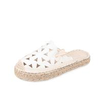 Surwin Daisy Clogs Women Men, Slip On Leather Cork Footbed, Summer Non-Slip Sole Beach Clogs, Soft Wide Fit Sandals for Women, Ladies Sandals for Backless Kitchen Garden Casual (Beige,3.5)