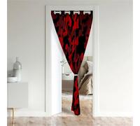 Surwin Door Curtains with Eyelet, Privacy Blackout Single Front Door Curtain Room Divider Window Decor for Hallway Party Kitchen Bedroom &Living Room Doorway -Camouflage (Red,130x200cm)