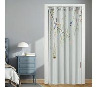 Surwin Door Curtains with Eyelet, Privacy Blackout Single Front Door Curtain Room Divider Window Decor for Hallway Party Kitchen Bedroom Living Room Doorway -Bird Animal 3D (Spring,130x200cm)
