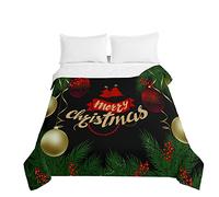 Surwin Embossed Christmas Quilted Bedspreads Single Double Super King Bed, 3D Print Bedspread Quilt Bed Throws Blanket Lightweight Coverlet Microfiber All Season Comforter (Golden balloon,220x240cm)