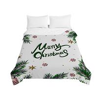 Surwin Embossed Christmas Quilted Bedspreads Single Double Super King Bed, 3D Print Bedspread Quilt Bed Throws Blanket Lightweight Coverlet Microfiber All Season Comforter (Red snowflake,230x280cm)