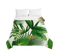 Surwin Embossed Quilted Bedspreads Single Double Super King Bed, 3D Tropical Plants Bedspread Quilt Bed Throws Blanket Lightweight Coverlet Microfiber All Season Comforter (Banana leaf,230x260cm)