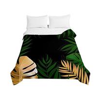 Surwin Embossed Quilted Bedspreads Single Double Super King Bed, 3D Tropical Plants Bedspread Quilt Bed Throws Blanket Lightweight Coverlet Microfiber All Season Comforter (Autumn leaves,230x280cm)