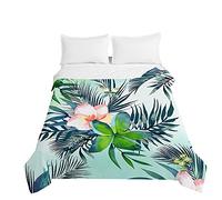 Surwin Embossed Quilted Bedspreads Single Double Super King Bed, 3D Tropical Plants Bedspread Quilt Bed Throws Blanket Lightweight Coverlet Microfiber All Season Comforter (Butterfly,230x280cm)